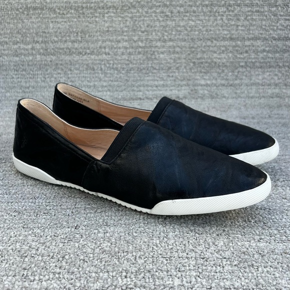 FRYE Melanie Slip on Soft Leather Black Sneakers Women’s Size 8 US - Picture 2 of 11
